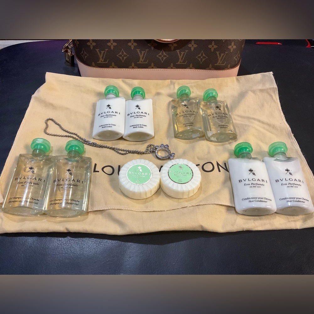 (10) Bvlgari au the vert green tea body lotion gel shampoo conditioner soap, lux
